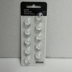1 Pack Oticon miniFit 8mm Bass Double Vent Dome For Hearing Aids. 10 Domes Total