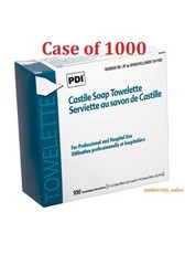 Castile Soap Towelettes by PDI (Case of 1000; 10 boxes of 100) Made in USA