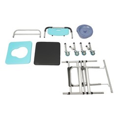 Shower Chair With Wheels Elderly Foldable Commode Chair Toilet Chair 330.69lbs