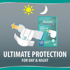 (2 Pack) Assurance L/XL Adult Diapers, Unisex Incontinence Briefs Tabs, 34 Count