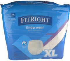 Medline FitRight Super Underwear XL 20 Count 56-68in FIT33600A