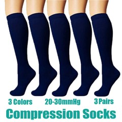 3Pairs Compression Stockings For Women Men Firm Support 15-20 mmHg Medical Socks