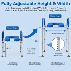 Ultimate Raised Toilet Seat with Handles – Adjustable Raised Toilet Seat for …