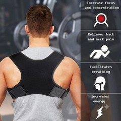 Adjustable Back Posture Support Brace Belt Shoulder Support for Men Women