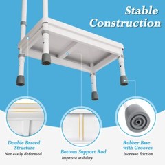 Medical Step Stool with Handle Elderly Bedside Steps for High Beds