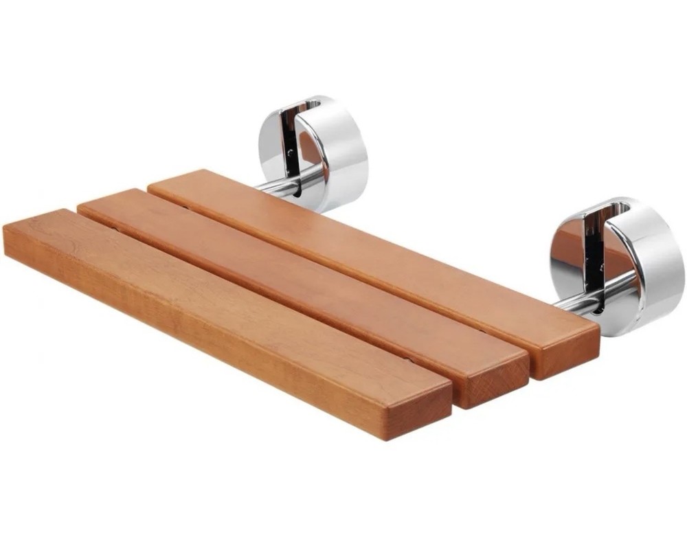 Folding Teak Shower Seat 20.1“ x 13.2“ Wall Mounted Shower Bench 400 lbs A2000
