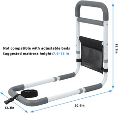Bed Rails for Seniors 350LB Heavy Duty Bed Assist Handle Safety Rail