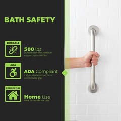 Homewerks 068 HW11436SS 36 inch Bathroom Grab Bar with 1-1/4 Inch Diameter and C