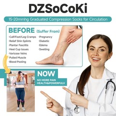 DZSoCoki Wide Calf Compression Socks for 4X-Large, 3PairHeart+Rabinow+ECG