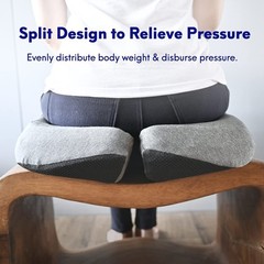 Pressure Relief Seat Cushion for Office & Home – Extra-Dense Memory Foam Pad for
