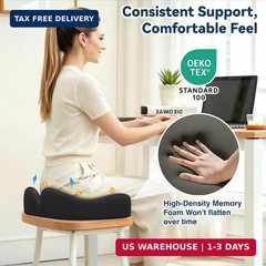 TushGuard Ergonomic Seat Cushion with Coccyx Cutout – 4-Zone Structure Office Ch