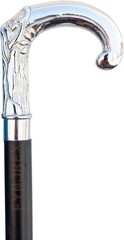 Brass handle Elegant Silver polished Walking Stick Wooden Cane Gift for father