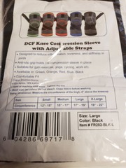 DCF Knee Compression Sleeve Large 17 19 Inch Pain Relief Support Brace Black Fit