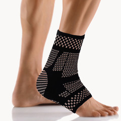 Copper Ankle Sport Foot Wrap Support Brace Compression Achilles tendonitis Sport