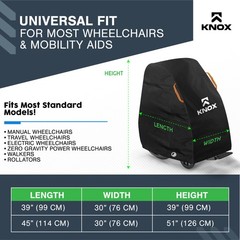 KNOX Universal Wheelchair Cover, 600D Waterproof & Dustproof, 39″ x 30″ x 39″