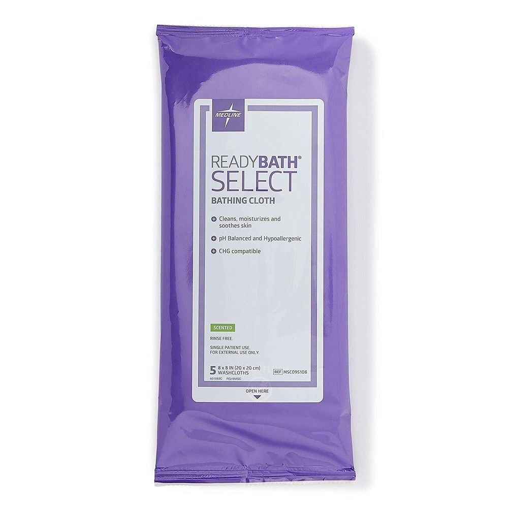ReadyBath Select Scented Body Cleansing Cloths, Medium Weight (5 Count Pack, 30