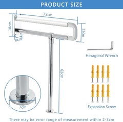 Sturdy Toilet Grab Bar 29.5 Inch Anti Slip Handicap Grab Bar Wall to Floor