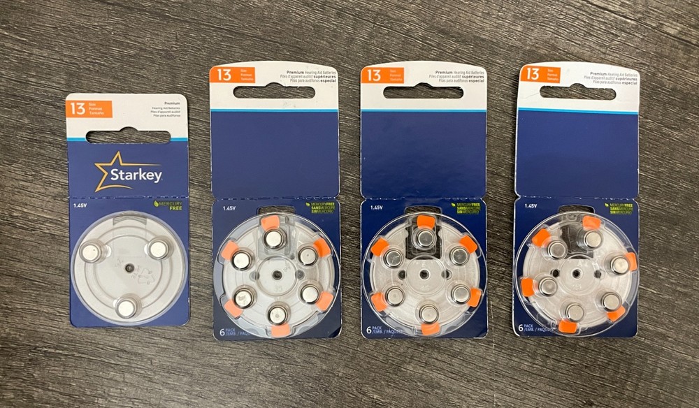 Starkey Hearing Aid Batteries 1.45v Orange Sl13-6 Size 13 (21 TOTAL) Zinc SEALED