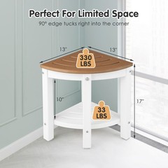 2-Tier Waterproof Anti-fading Shower Stool Corner Shower for Indoor Outdoor