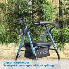 Rollator Walkers for Seniors with Seat and 8 inch Wheels Aluminium Blue