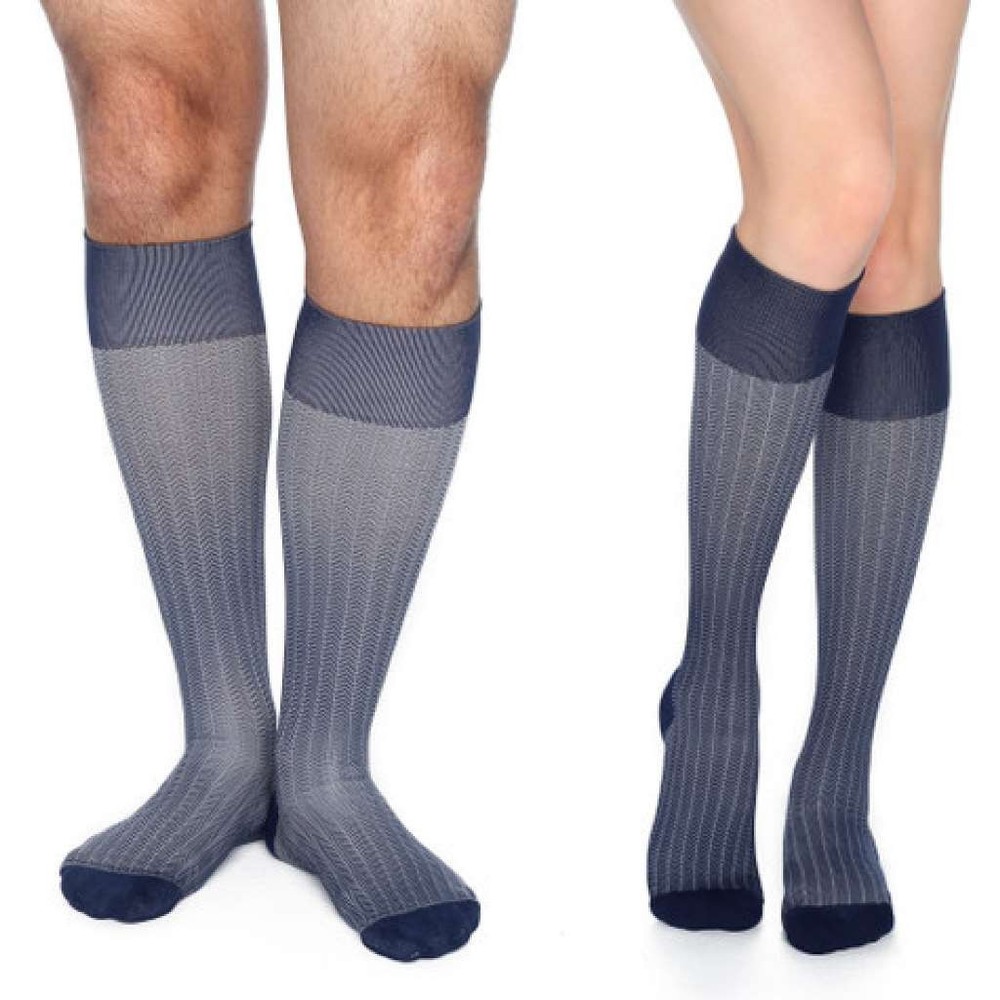 Dr. Comfort Herring Bone Patterned Knee High, Nylon/Spandex, 15-20mmHg (Size: M)