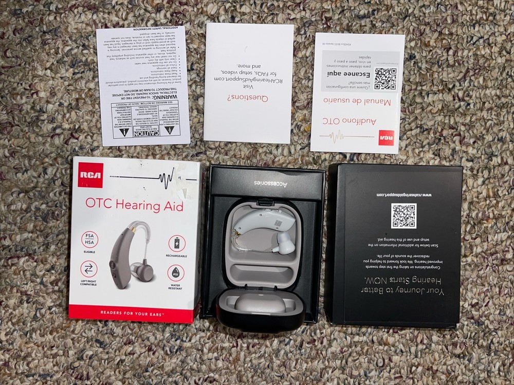 Authentic RCA OTC Hearing Aids (1 COUNT) Brand New Sealed With Charger Plus
