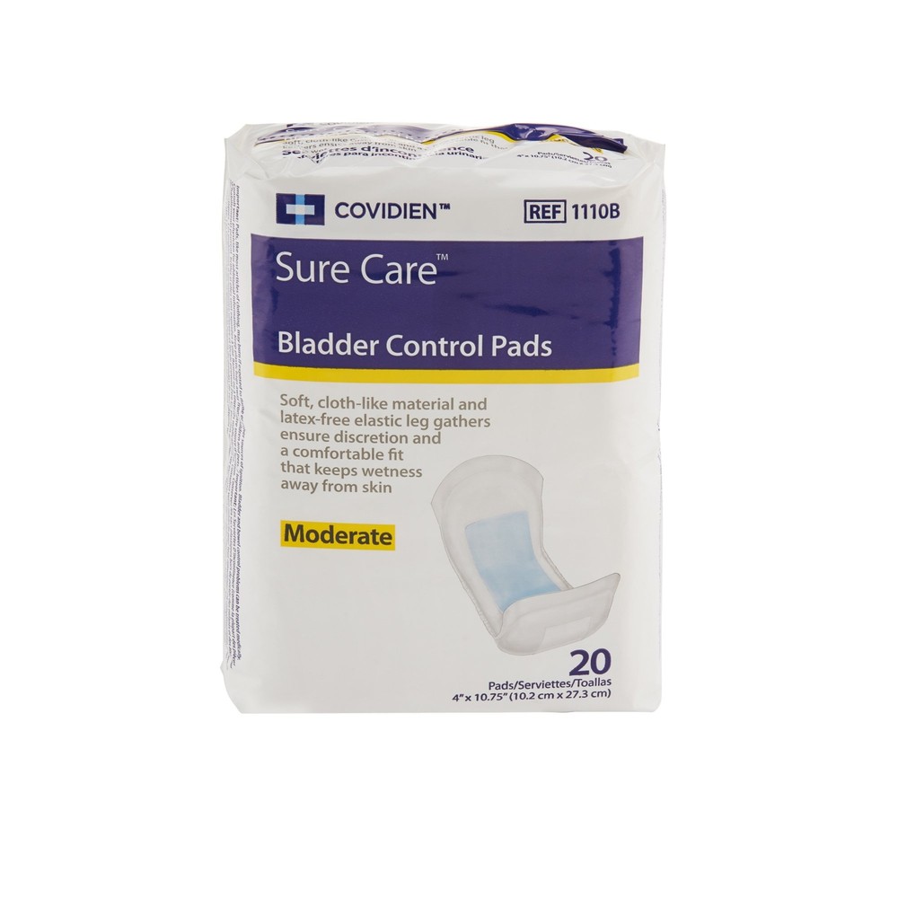 Covidien Incontinent Pad 4 X 10-3/4 Inch Contoured Moderate 120 Ct