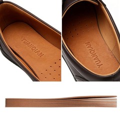 Clarmonde Genuine Leather Shoe Insoles, Absorbent Ultra Thin 5.5-10.5, Brown