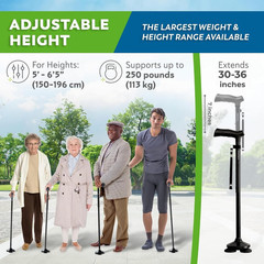 Walking Cane for Men and Women, Adjustable Aluminum Foldable Support Stick