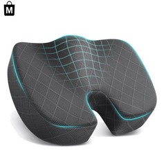 Large Ergonomic Seat Cushion for Sciatica Pain Relief – Machine Washable Design