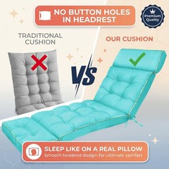 MAGIC ELEPHANT Chaise Lounge Cushion Outdoor, 74 x 22 Inch (1 Pack), Teal