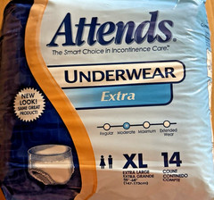 Adult Diapers Attends Underwear, XL, EXTRA Maximum Heavy Absorbency, 28 Count