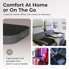 Elegant Extra Large Memory Foam Seat Cushion for Back Pain Relief – 19×17 Inches