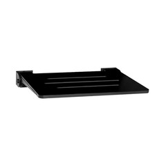 Slimline Folding Wall Mount Shower Bench Seat, Matte Black Seat with Matte Black