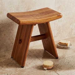 18″ Asia-Bjön Torii Solid Top Teak Shower Bench. Free Shipping