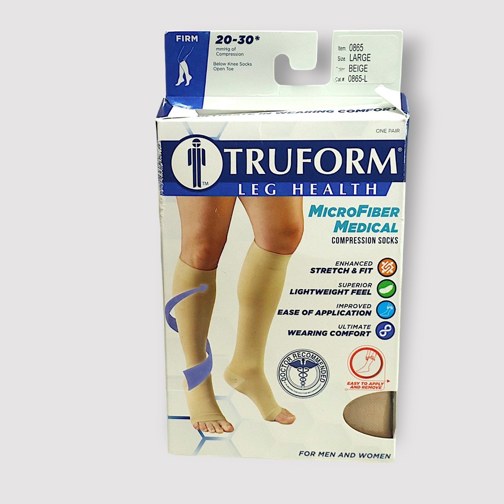 Truform Leg Health MicroFiber Medical 20-30 Firm (Large- Beige – 0865)