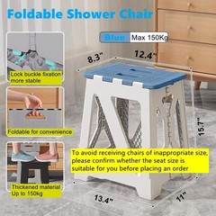Foldable Bath Shower Safety Chair Seat Blue,Foldable and Anti-Slip Bench Bathtub