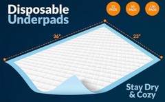MED PRIDE Disposable Underpads 23“ X 36“ Incontinence Pad Chux Bed Covers 25Ct