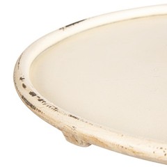 Creative Co-Op Metal Martini Cocktail Table Antique White Ec1447