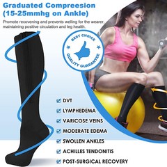 3x Zip-Up Compression Socks 20-30 mmHg Closed Toe With Zipper Pain Relief Unisex