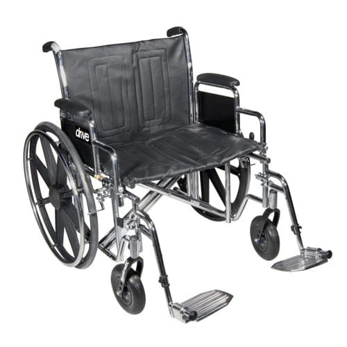 Wheelchair Std Dual-Axle 24″ w/Rem Full Arms & Elev Legrest