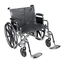 Wheelchair Std Dual-Axle 24″ w/Rem Full Arms & Elev Legrest