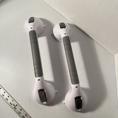 16 in Grab Bars for Bathtubs & Showers 2 Pack Suction Heavy Duty White/Grey