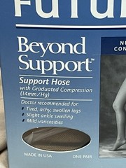 FUTURO Compression Beyond Support Hose 10-20 mm Hg 006586 Beige Tall New NIP