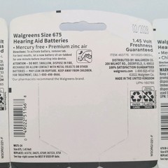 Walgreens LOT OF 3 Size 675 Hearing Aid Batteries 24 Count Zinc 1.45V Exp 02/28