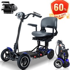 Foldable Scooter 4 Wheel Mobility 15.6Ah Folding Drive Device for Seniors Adults