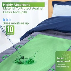 Waterproof 34″x52″ Bed Pads for Seniors – Absorbent & Lightweight with 8 Handles