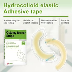 Elastic Ostomy Barrier Strips Hydrocolloid Waterproof Medical Grade 10 Pcs