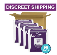 Poise Overnight Incontinence Pads 8 Drop Extra Coverage 96 Count