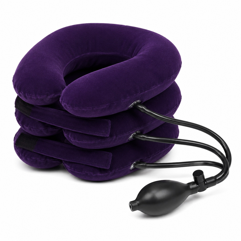 Inflatable Neck Traction Device for Cervical Pain Relief & Spine Support Pillow